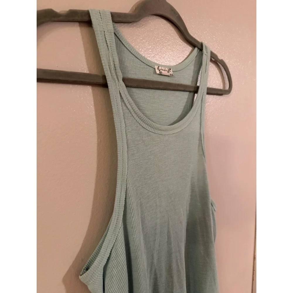 Intimately Free People Ribbed Racerback Tank Top Mint Green Sleeveless Womens M